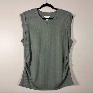 Nine West Sage Green Sleeveless Quiet Luxury Textured Career Office Top 2XL XXL